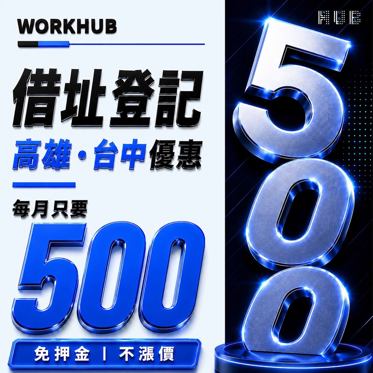 高雄・台中 借址登記首選|WORKHUB 創業支持計畫