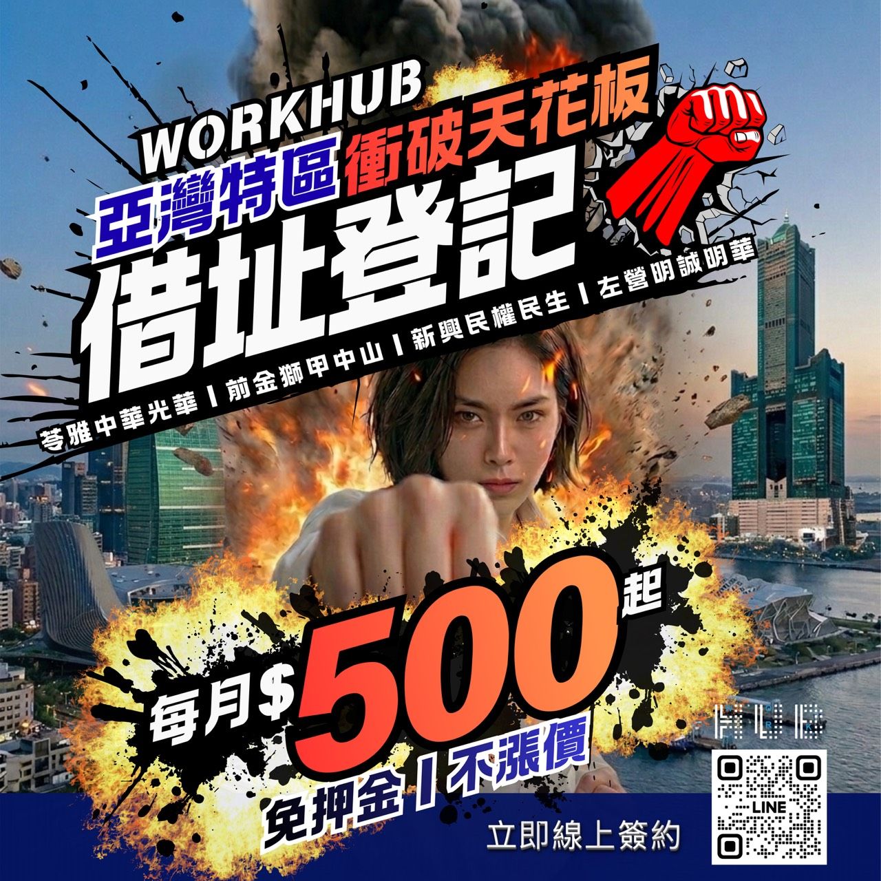 WORKHUB 高雄亞灣特區 | 商務借址登記震撼方案